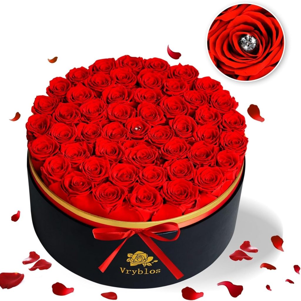 50 red rose in a box
