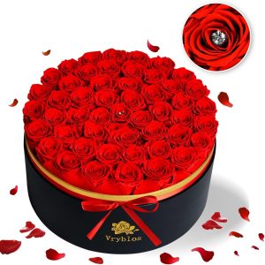 50 red rose in a box