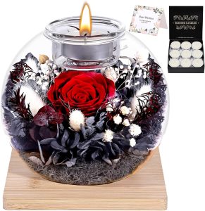 flowers in glass dome