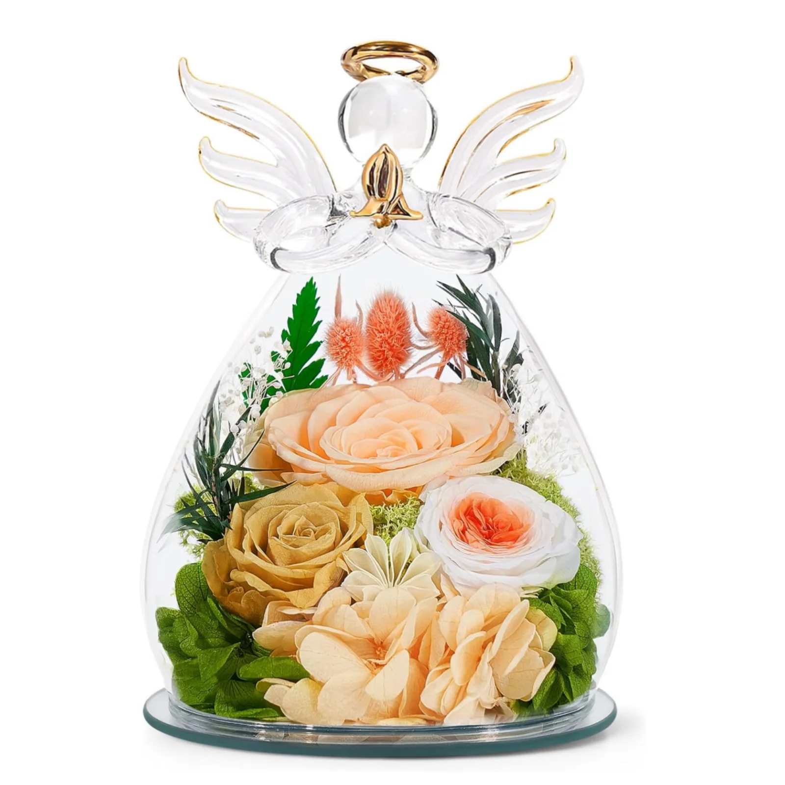 forever flower in glass angel