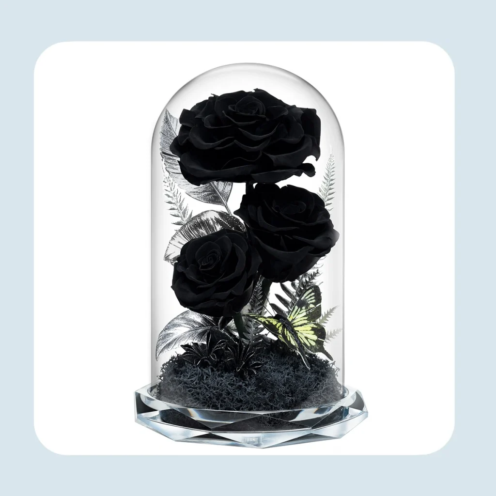 long lasting real flowers in glass dome 5