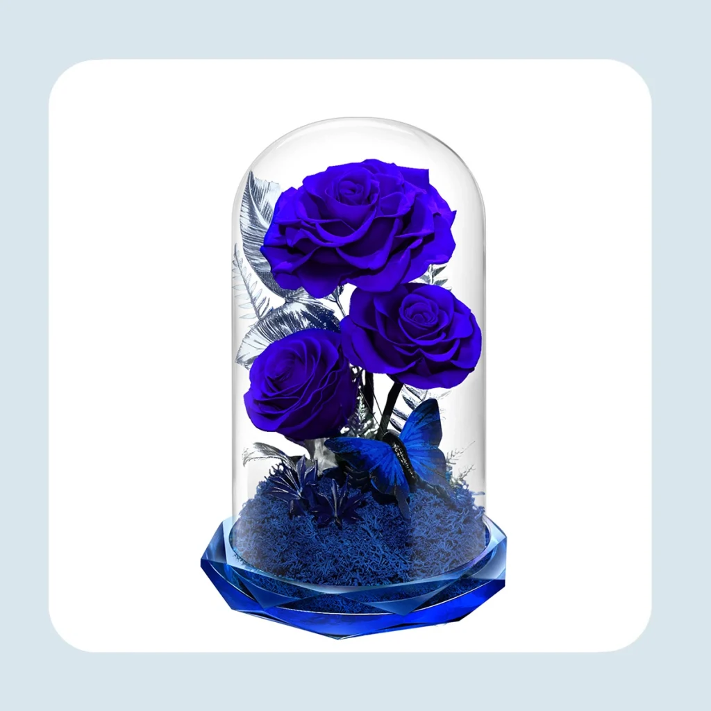 long lasting real flowers in glass dome 6