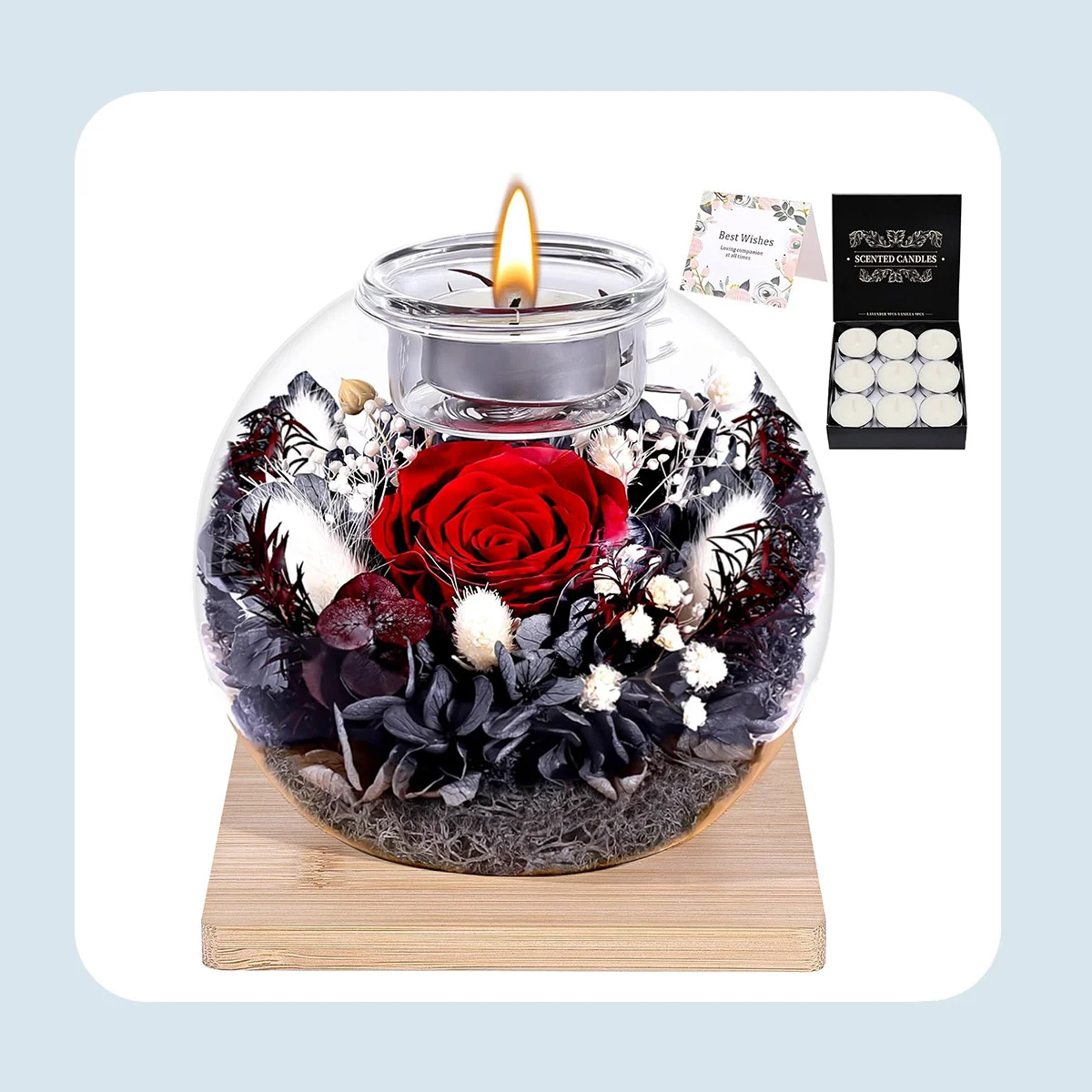 preserved flowers in glass dome 1