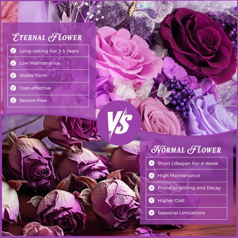 the difference between preserved flowers and fresh flowers
