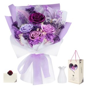 purple preserved flowers